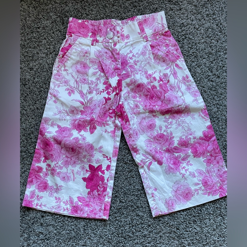 MonnaLisa Pink and White Roses Trousers